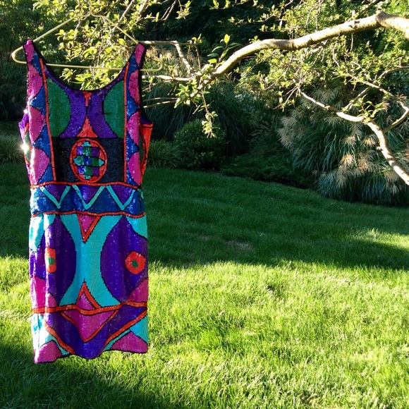 ⬇️ $178 70’s Vintage Club Girl Dress- SILK - Picture 2 of 8